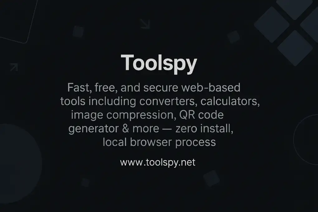 Toolspy Professional Online Tools - Advanced compression, conversion, and calculation tools with batch processing and quality control